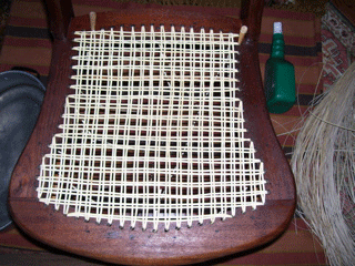 2 center hole chair weaving step 3 & 4