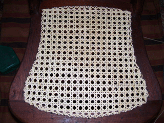 2 center hole chair weaving step 6
