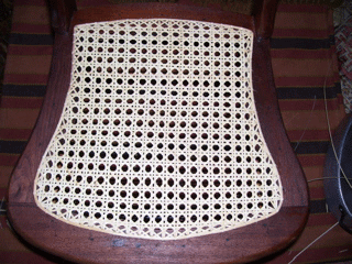 2 center hole chair weaving step 7