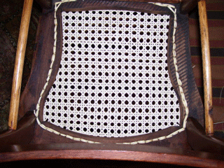 2 center hole chair weaving step 8